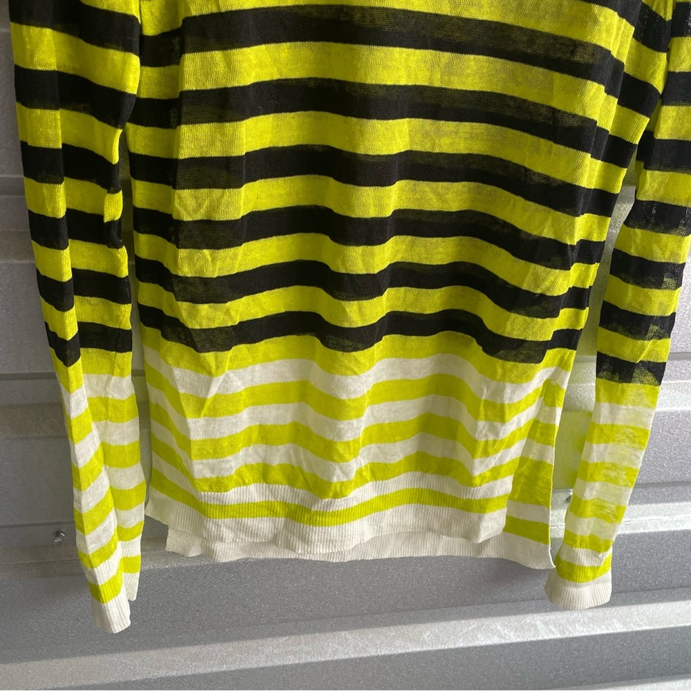Diane Von Furstenberg linen mutli colored striped sweater - Picture 2 of 5